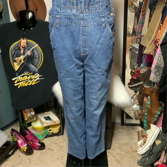 2444. Vintage No Boundaries Juniors Large Blue Denim Overalls - Picture 10 of 11